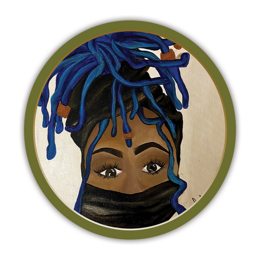 Acrylic Paper Print "Blue Locs"